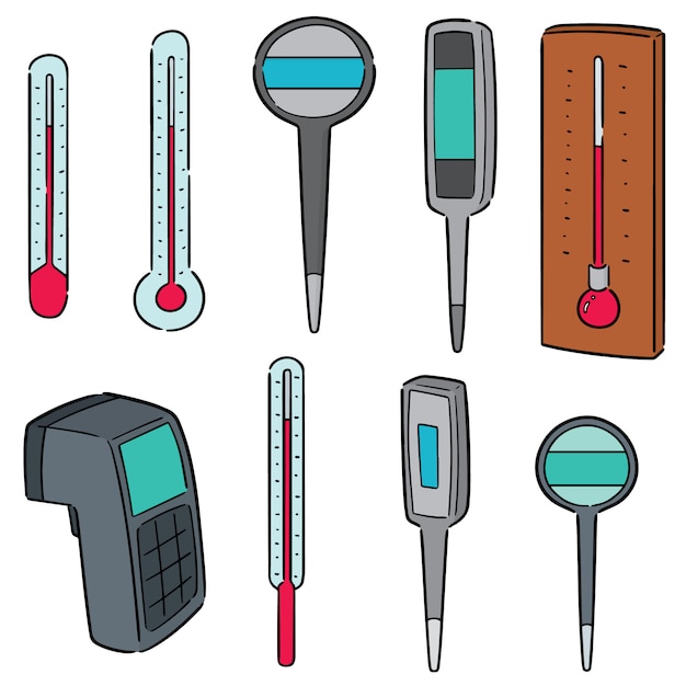 Vector set van thermometer