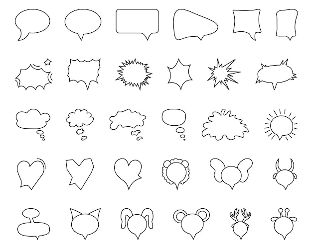 Set van toespraak wolken chat zeepbel pictogram Vectorillustratie