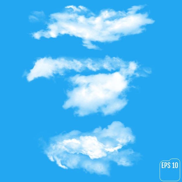 Set van transparante verschillende wolken vectorillustratie