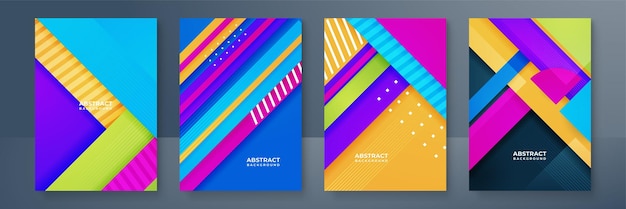 Set van trendy vector abstracte kleurrijke kleurovergang poster ontwerpsjabloon Achtergrond voor Poster Brochure Flyer folder Jaarverslag Boekomslag banner sjabloon in A4-formaat