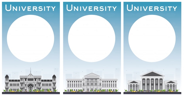 Vector set van universitaire studiebanners met.