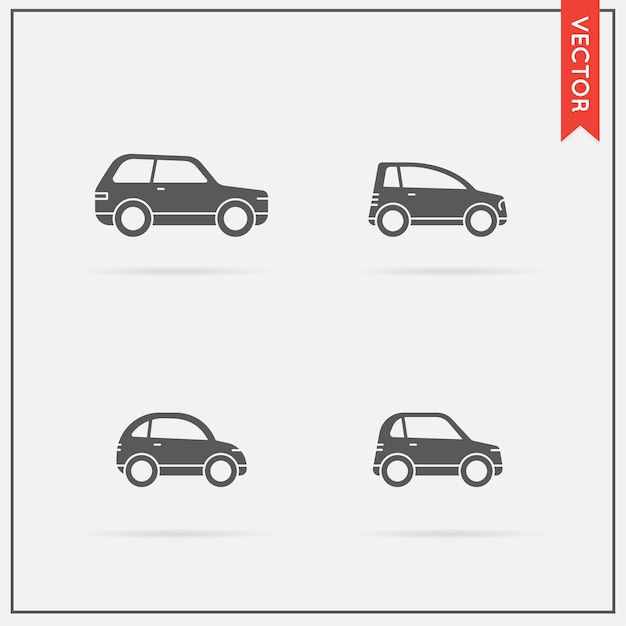 Vector set van vector auto iconen