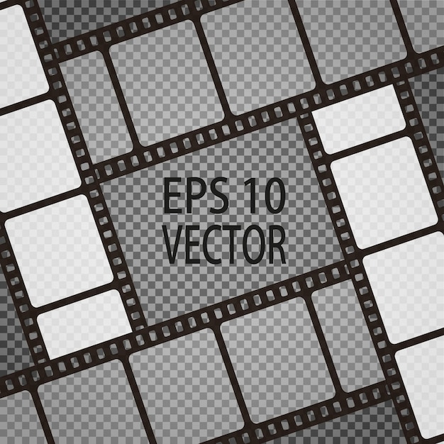 Set van vector Filmstrip geïsoleerd op transparante achtergrond