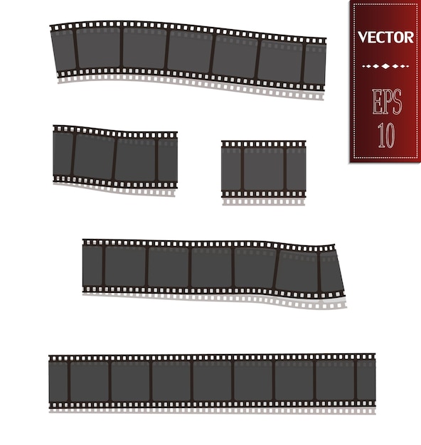 Set van vector Filmstrip geïsoleerd op transparante achtergrond