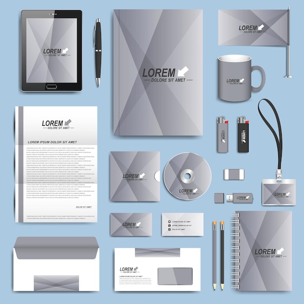 Set van vector huisstijl sjabloon moderne zakelijke briefpapier ontwerp