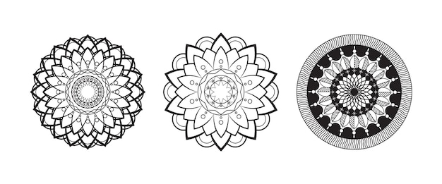 Set van vector mandala bloemen decoratie patroon