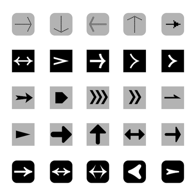Set van vector pijlen Cursor pijl pictogram pakket pijlen collectie