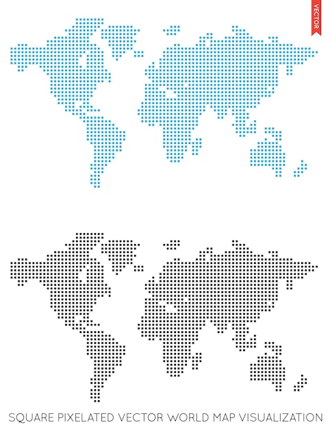 Set van Vector platte kaarten van de wereld. Infografisch. Kaartgegevens.