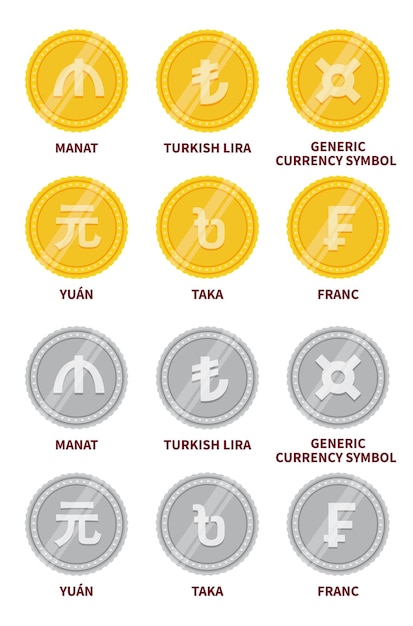 Set van vector valuta pictogrammen en symbolen