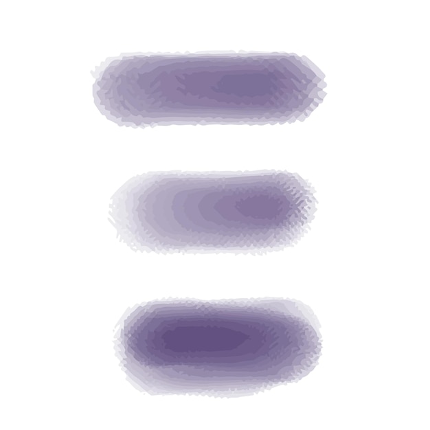 Set van vector verf penseel stroke Paarse waterverf textuur achtergrond penseel highlight elementen