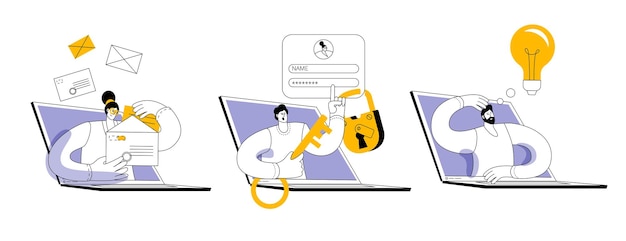 Set van vectorillustraties met tekens