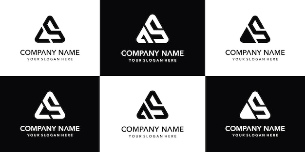 Set van verschillende AS-logo-sjabloon
