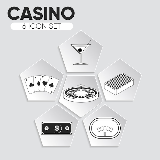 Vector set van verschillende casino iconen vector