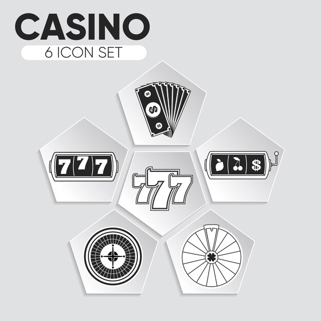 Set van verschillende casino iconen Vector