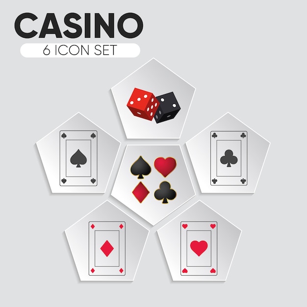 Set van verschillende casino kaart pictogrammen Vector