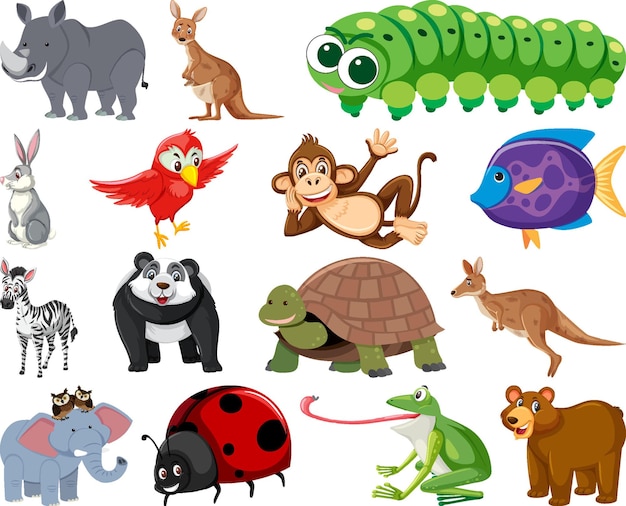 Set van verschillende dieren cartoon