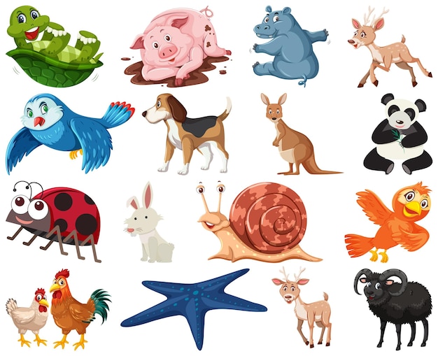 Set van verschillende dieren cartoon