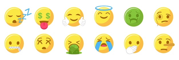 Set van verschillende emoties glimlach emoji Emoticons glimlach collectie