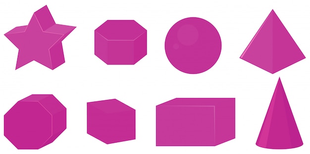 Vector set van verschillende geometrische vormen in roze