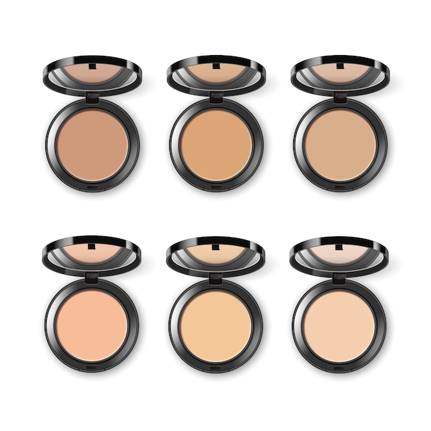 Vector set van verschillende gezicht cosmetische make-up