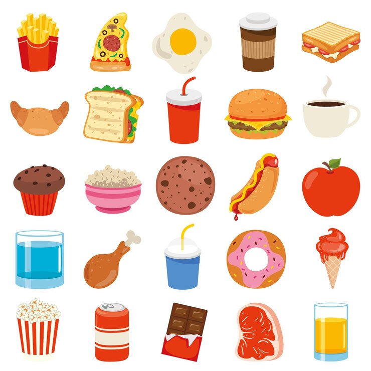 Vector set van verschillende heerlijke gerechten