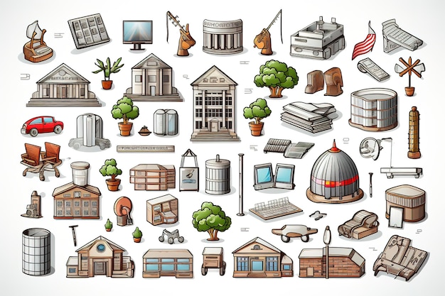 Set van verschillende huis illustratie pictogram verschillende kunst achtergrond pictogram vector design huis