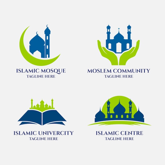 Set van verschillende islamitische logo's