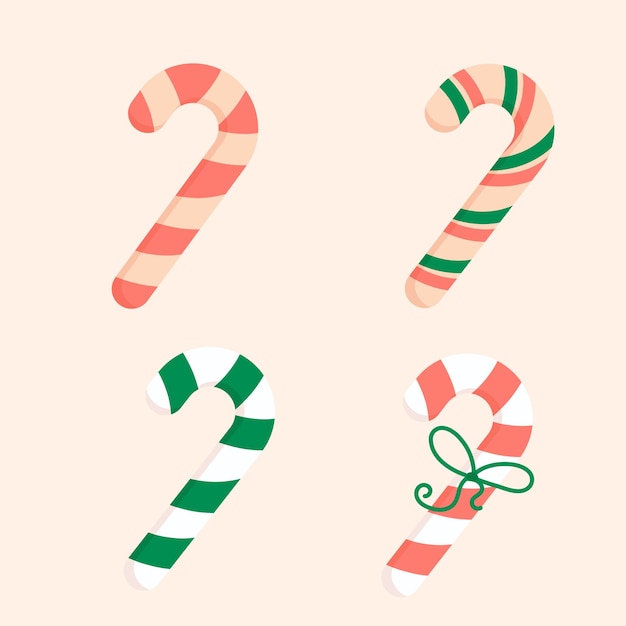 Set van verschillende kerstsnoepjes, snoep Vectorillustratie