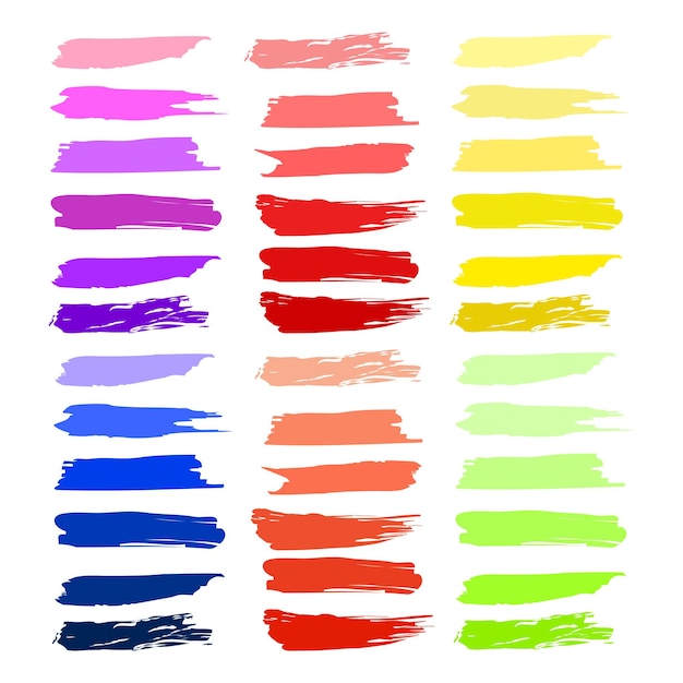 Set van verschillende kleurrijke kwast aquarel
