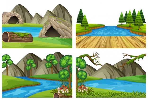 Set van verschillende landschap