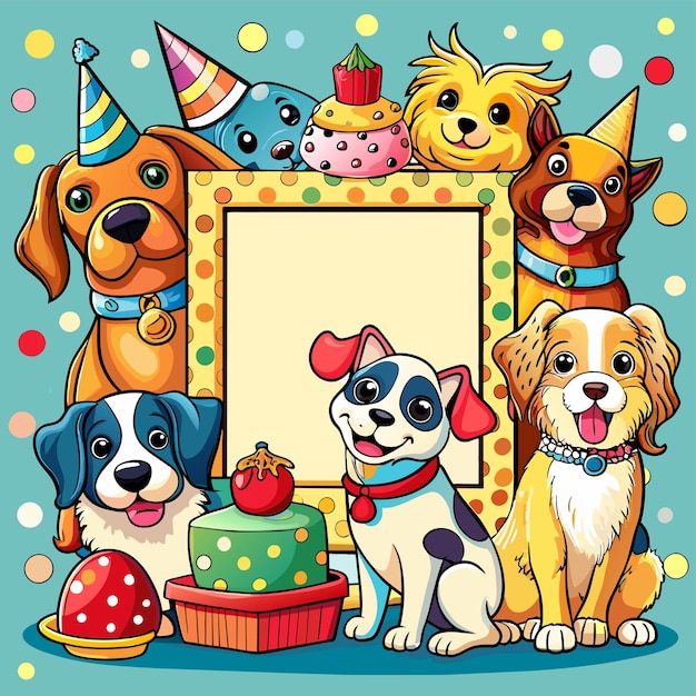 Vector set van verschillende schattige honden in cartoon stijl met de hand getekend mascotte cartoon personage sticker icoon concept