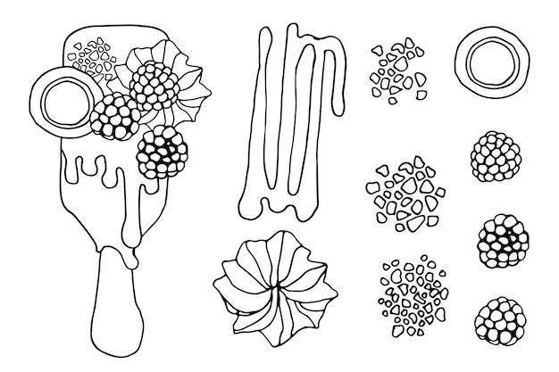 Set van verschillende smakelijke Aziatische gerechten platte vectorillustratie Verzameling van cartoon gezond heerlijk en drankje geïsoleerd op wit Biologische maaltijd