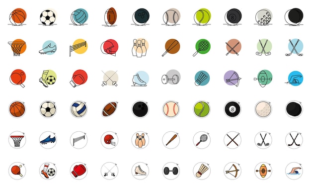 Set van verschillende sport iconen vectorillustratie