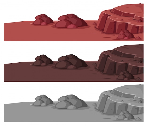 Vector set van verschillende stenen landschap