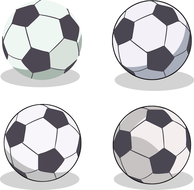 Vector set van verschillende stijl voetbal