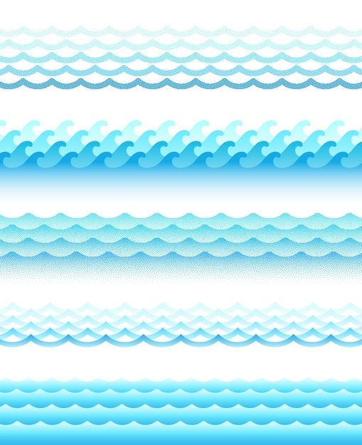 Set van verschillende stijl watergolven