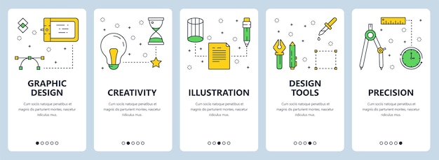 set van verticale banners