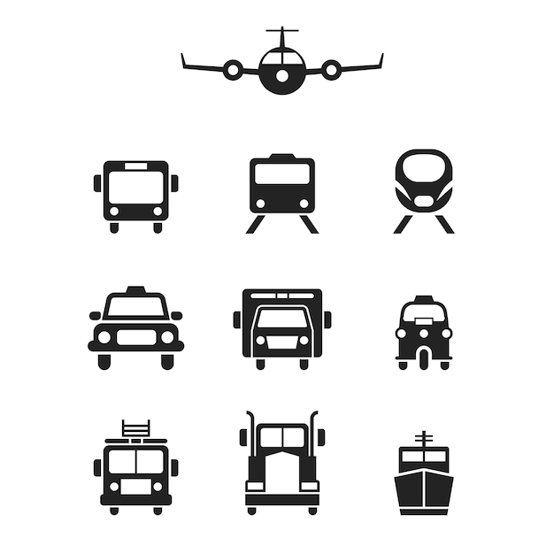 Set van vervoer pictogram