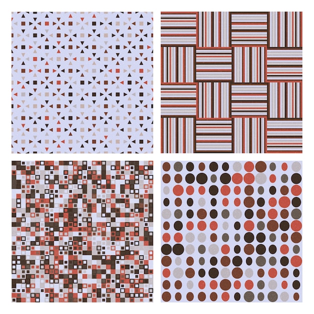 Set van vier decoratieve retro naadloze patronen. vector naadloze textuur voor achtergronden, opvulpatronen
