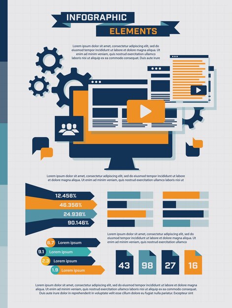 Vector set van vintage infographic elementen