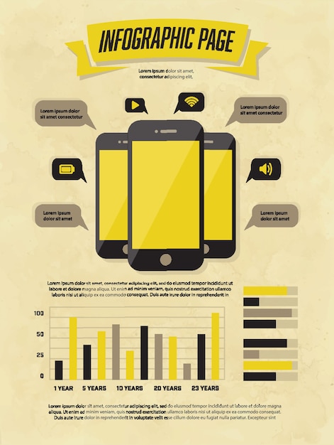 Set van vintage infographic elementen