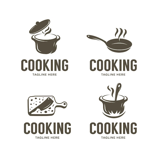 Vector set van vintage koken logo ontwerpsjabloon