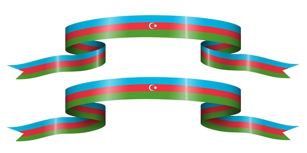 Vector set van vlag lint met de kleuren van azejbaijan voor de onafhankelijkheidsdag viering decoratie