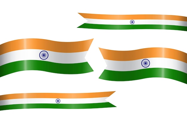 set van vlag lint met de kleuren van India voor de onafhankelijkheidsdag viering decoratie