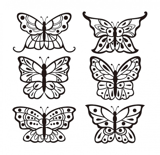 Set van vlinders ontwerp