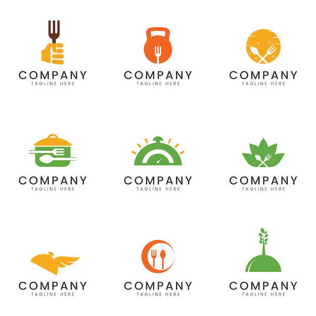 Set van voedsel logo pictogram ontwerp voor multifunctioneel bedrijf