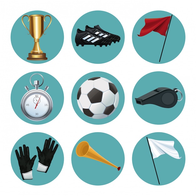 Set van voetbal iconen collectie