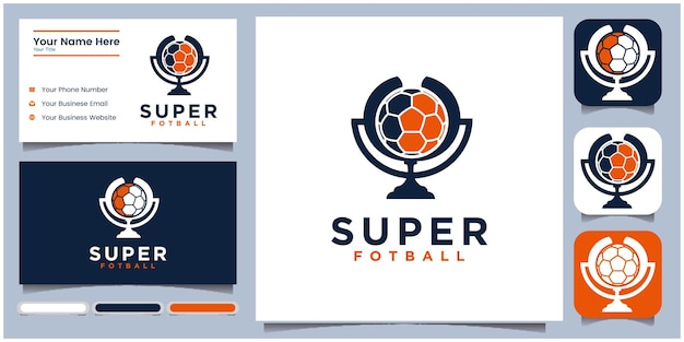 Set van voetbal logossoccer clubtoernooi logossoccer logo's voetbal trofee vector sjablonen