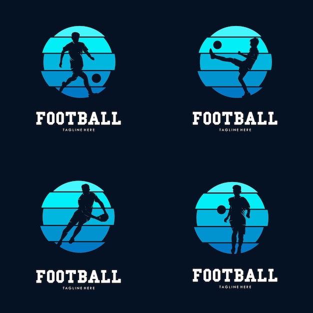 Set van voetbal sport logo ontwerpsjabloon