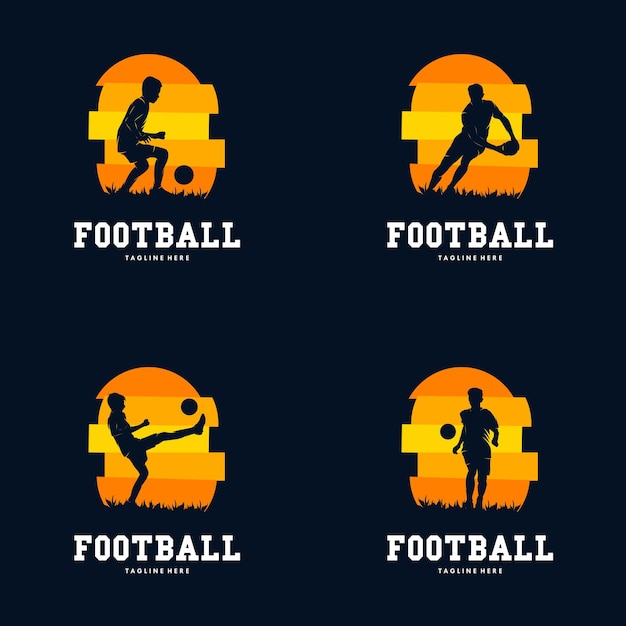 Vector set van voetbal sport logo ontwerpsjabloon